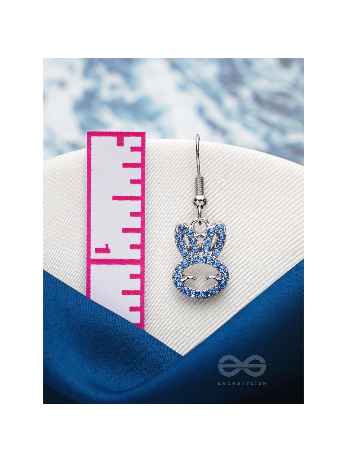 The Blue Bunny- Golden Embellished Earrings