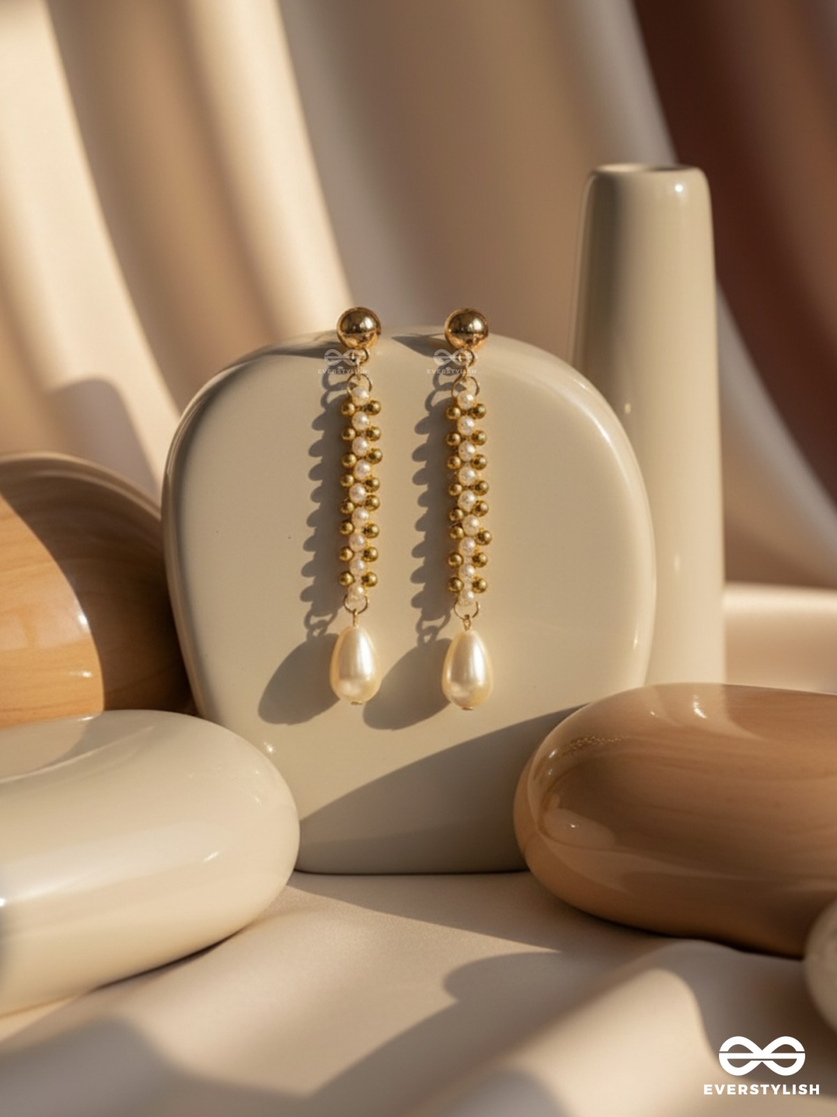 The Golden Path - Golden Pearl Earrings