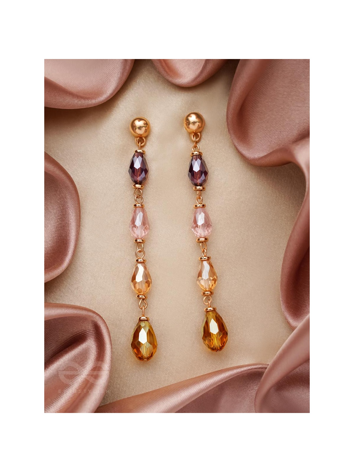 The Blazing Mist- Golden Embellished Earrings