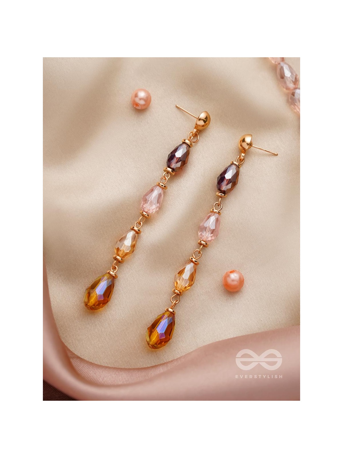 The Blazing Mist- Golden Embellished Earrings