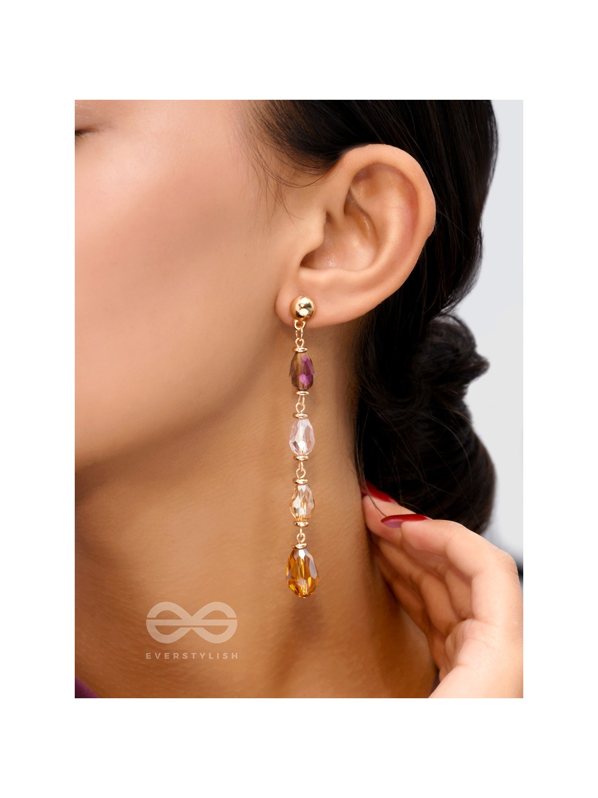 The Blazing Mist- Golden Embellished Earrings