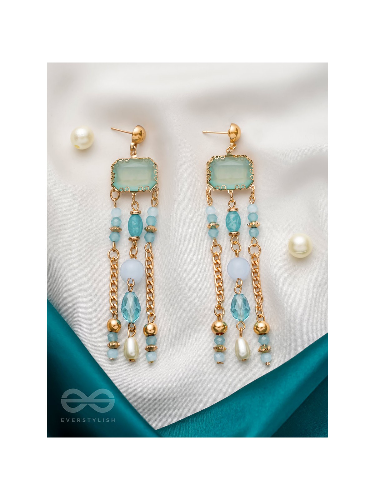 The Golden Dew- Golden Embellished Earrings