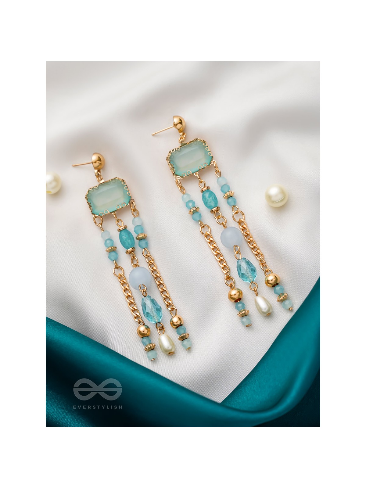 The Golden Dew- Golden Embellished Earrings