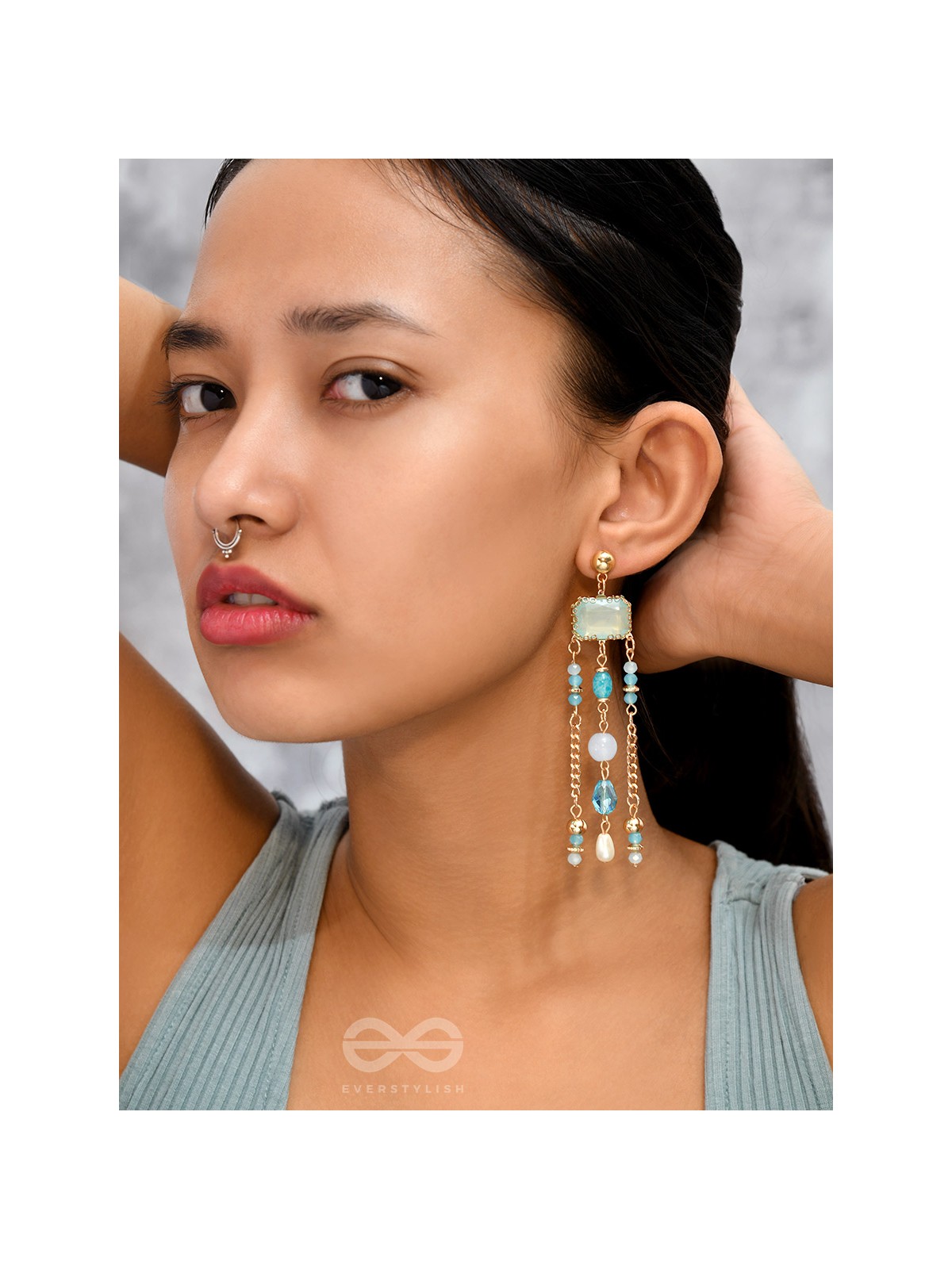 The Golden Dew- Golden Embellished Earrings