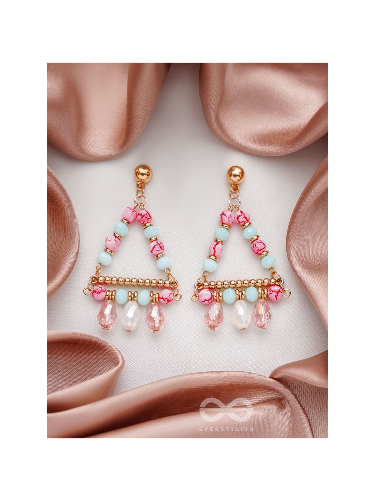 The Wonder Triangle- Golden Embellished Earrings