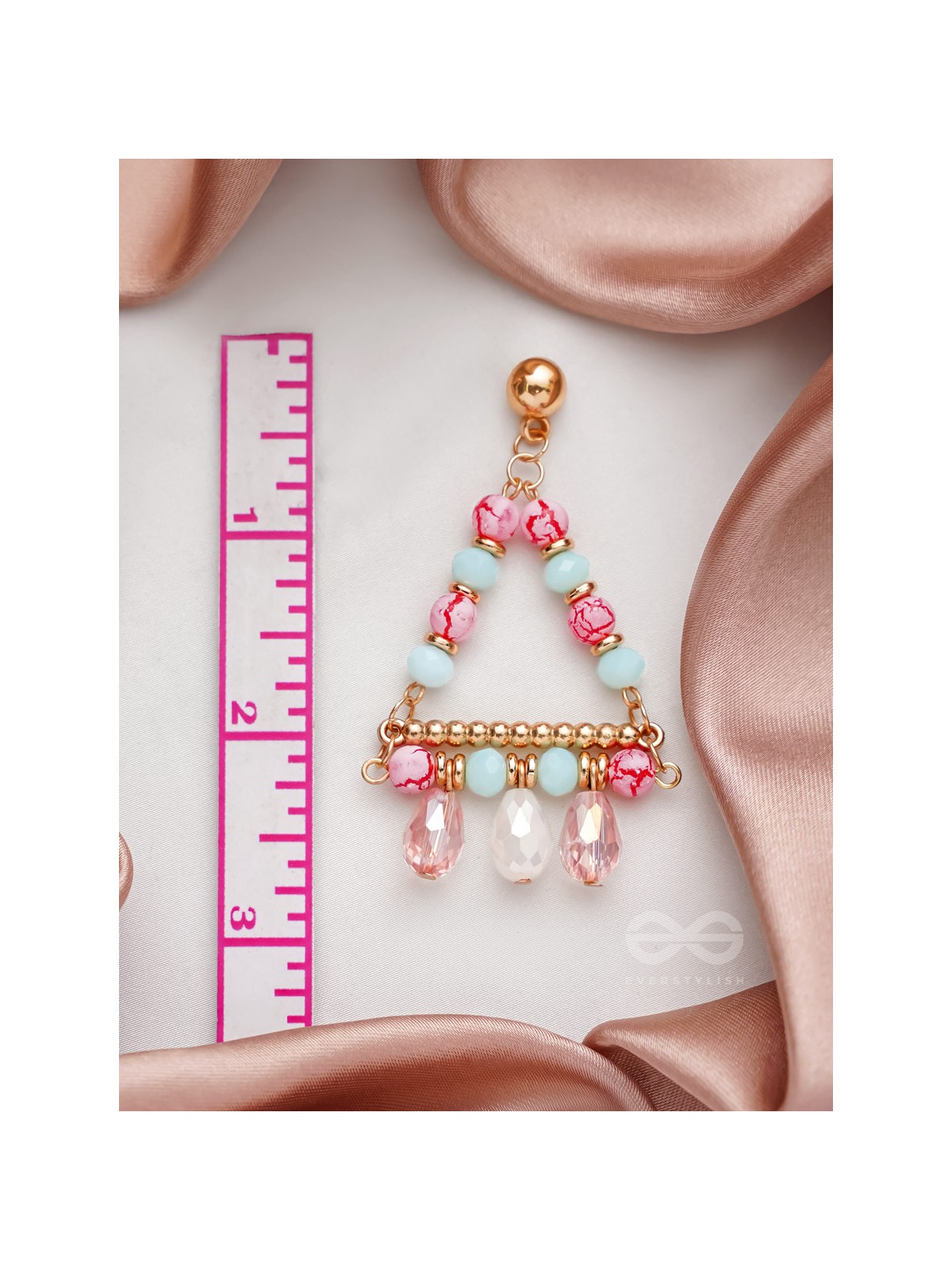 The Wonder Triangle- Golden Embellished Earrings