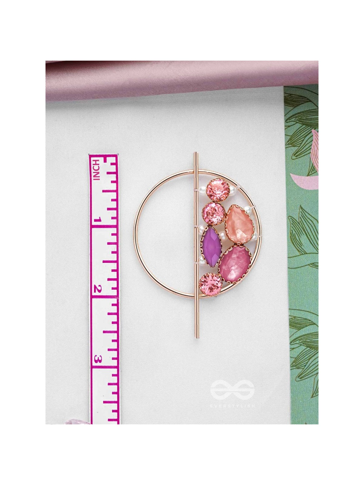 The Half Moon- Golden Embellished Earrings