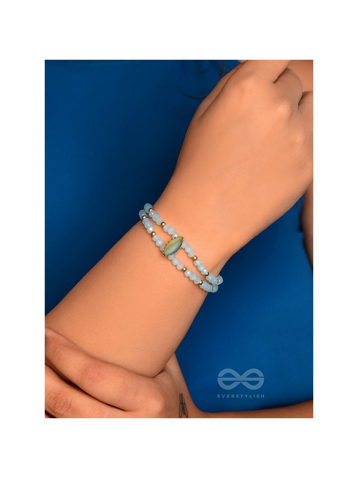 The Sapphire Grove- Golden Embellished Bracelet