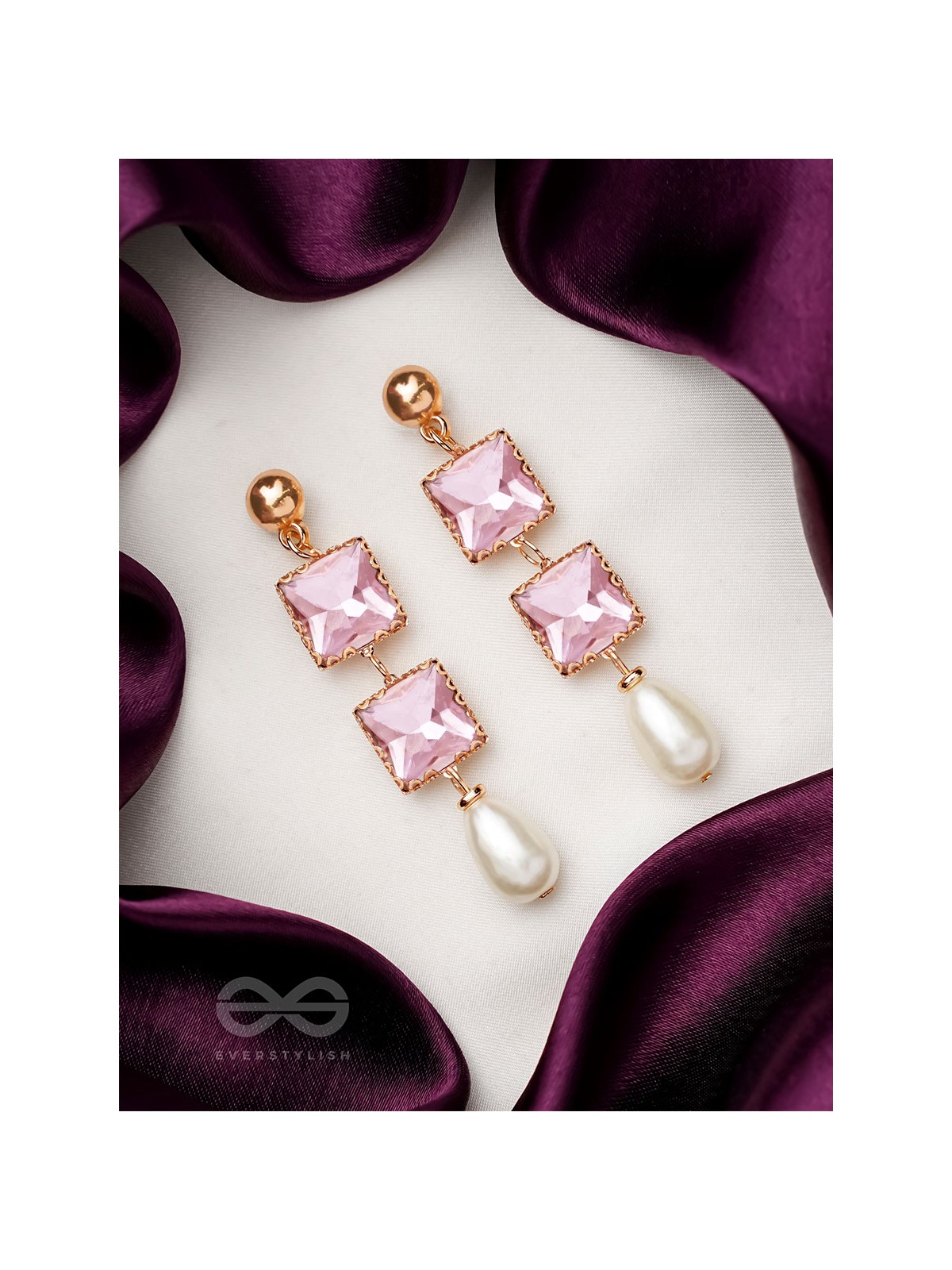 The Orchid Vine- Golden Pearl Earrings
