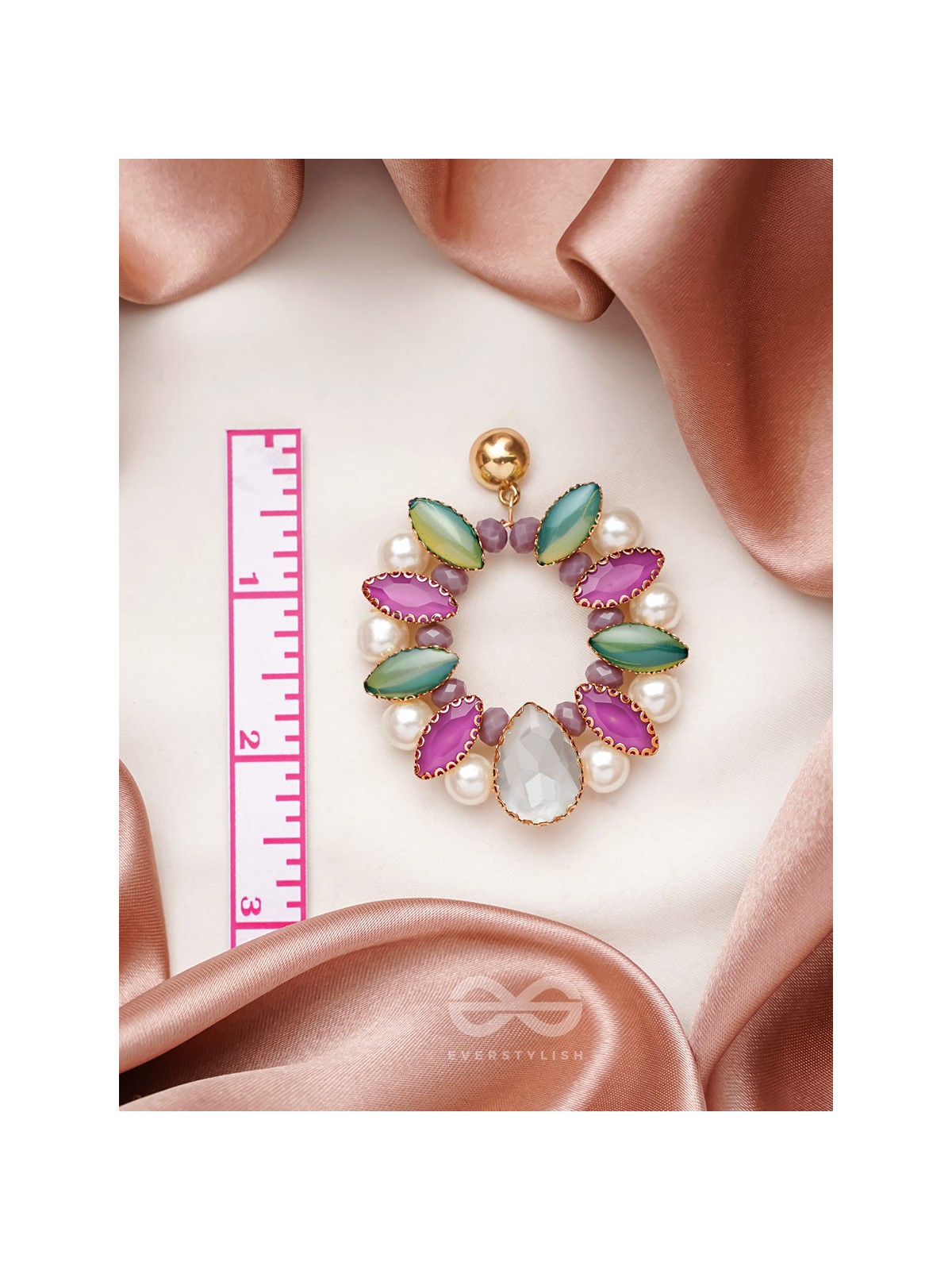 The Lilac Wreath- Golden Embellished Earrings