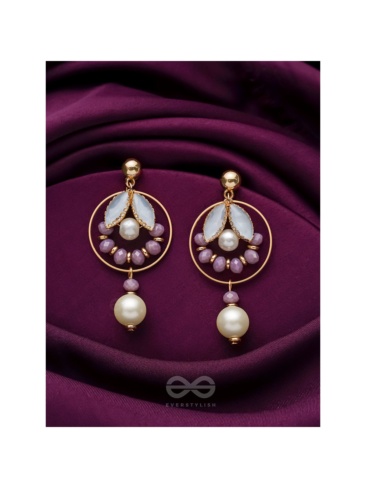The Orchid Garden- Golden Pearl Earrings