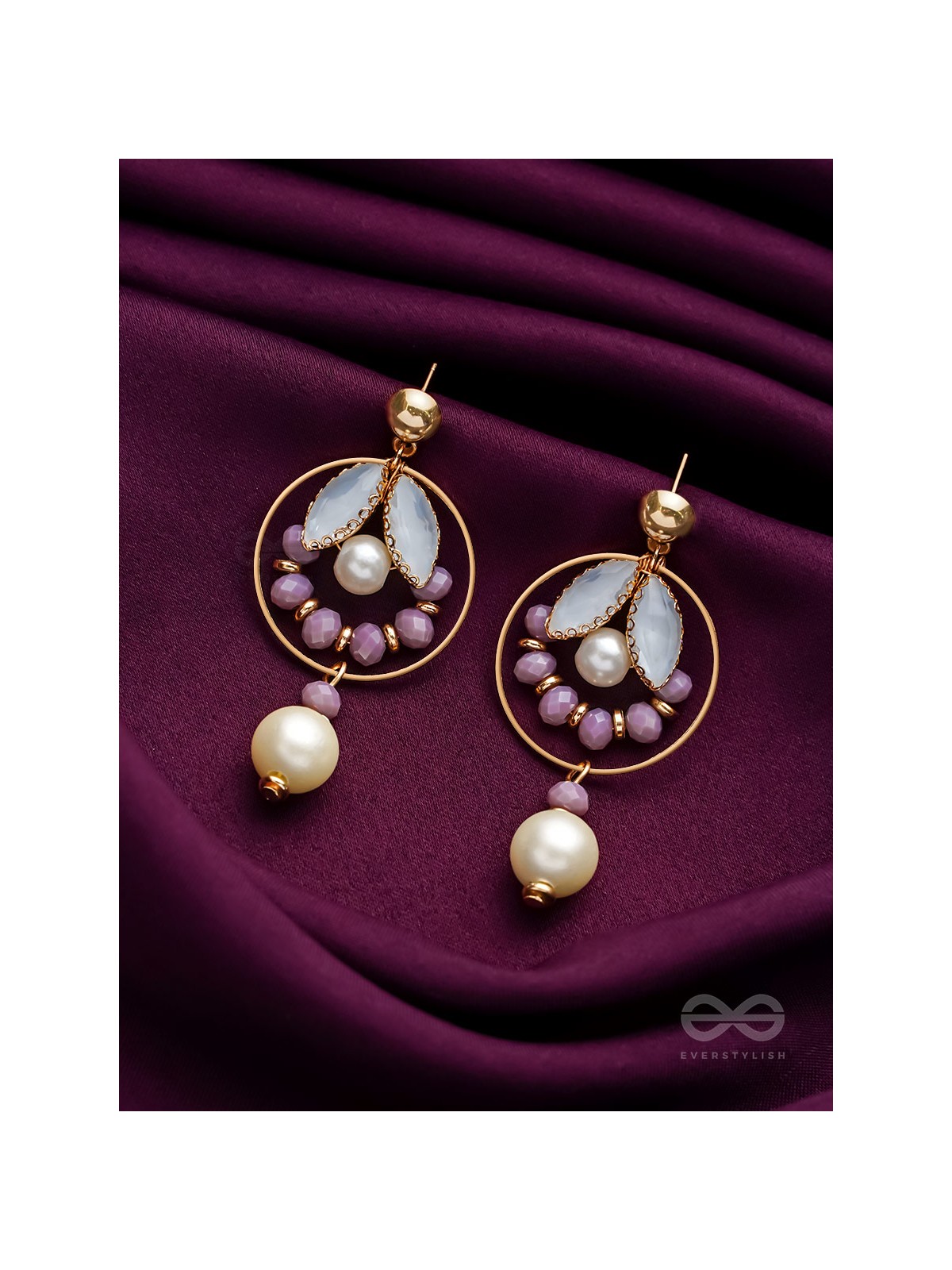 The Orchid Garden- Golden Pearl Earrings