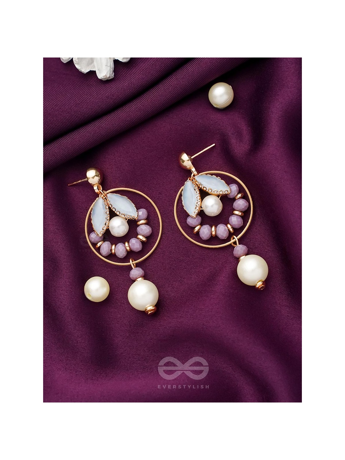 The Orchid Garden- Golden Pearl Earrings