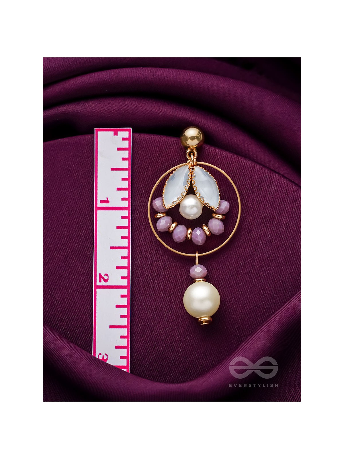 The Orchid Garden- Golden Pearl Earrings