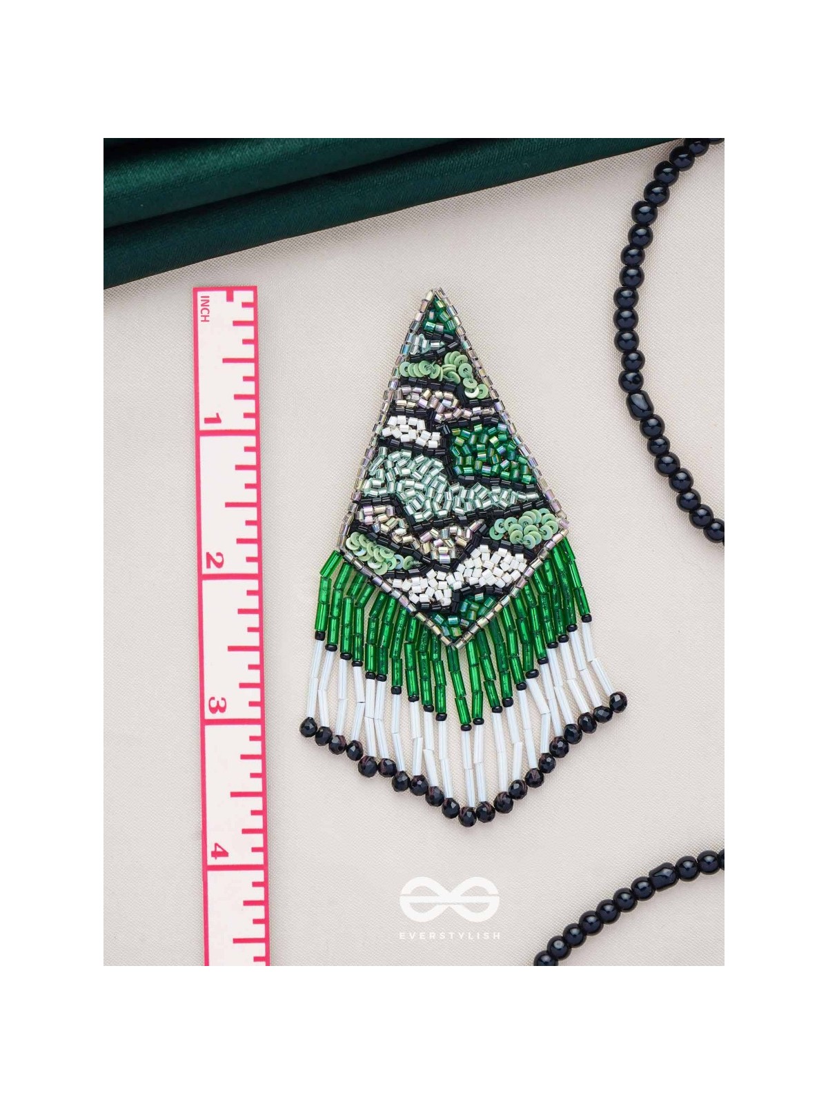 Rauhineya - The Luminous Emerald - Sequins And Cutdana Hand Embroidered Earrings