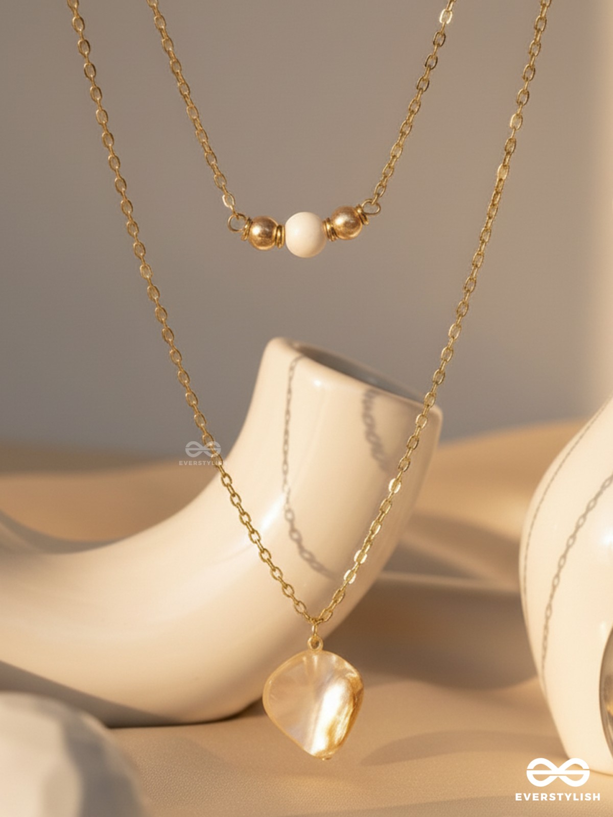 The Shellfish Wish- Golden Layered Necklace With Anti-Tarnish Coating