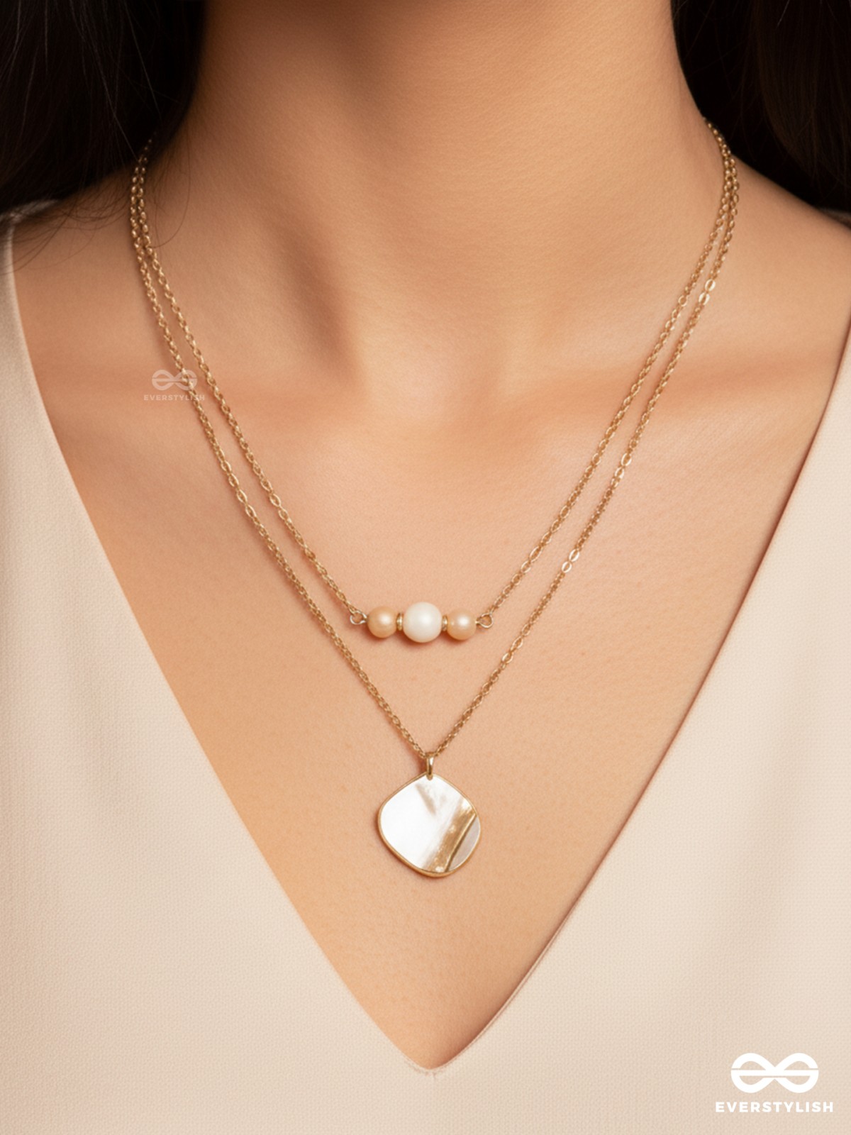 The Shellfish Wish- Golden Layered Necklace With Anti-Tarnish Coating