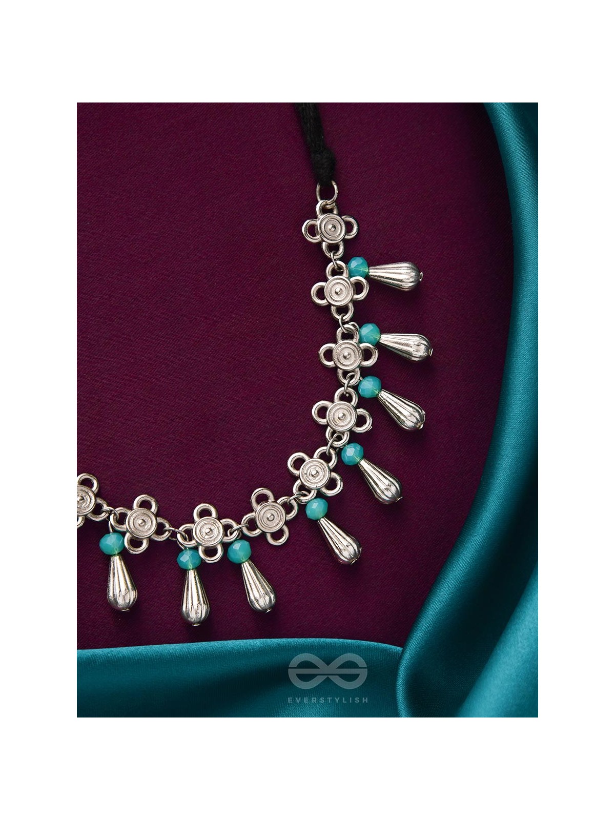 The Beryl Coronet- Oxidised Silver Necklace