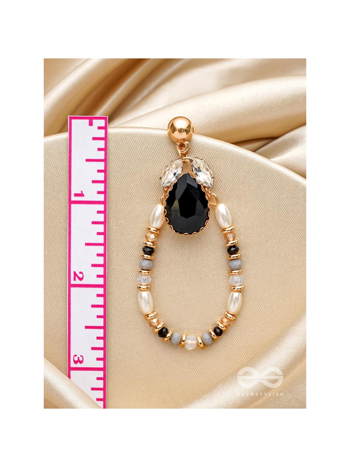 The Dusky Dazzle- Golden Embellished Earrings