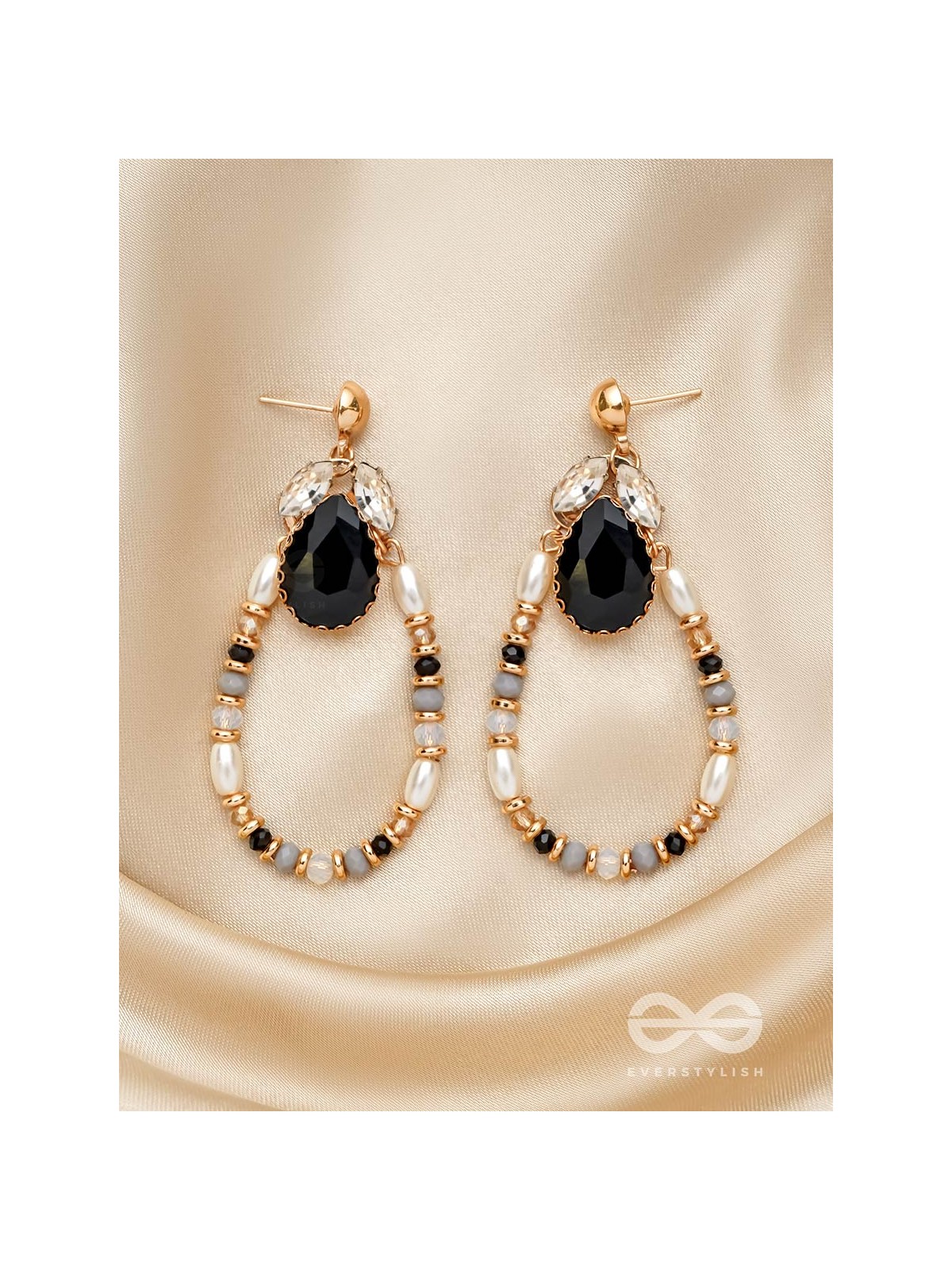 The Dusky Dazzle- Golden Embellished Earrings