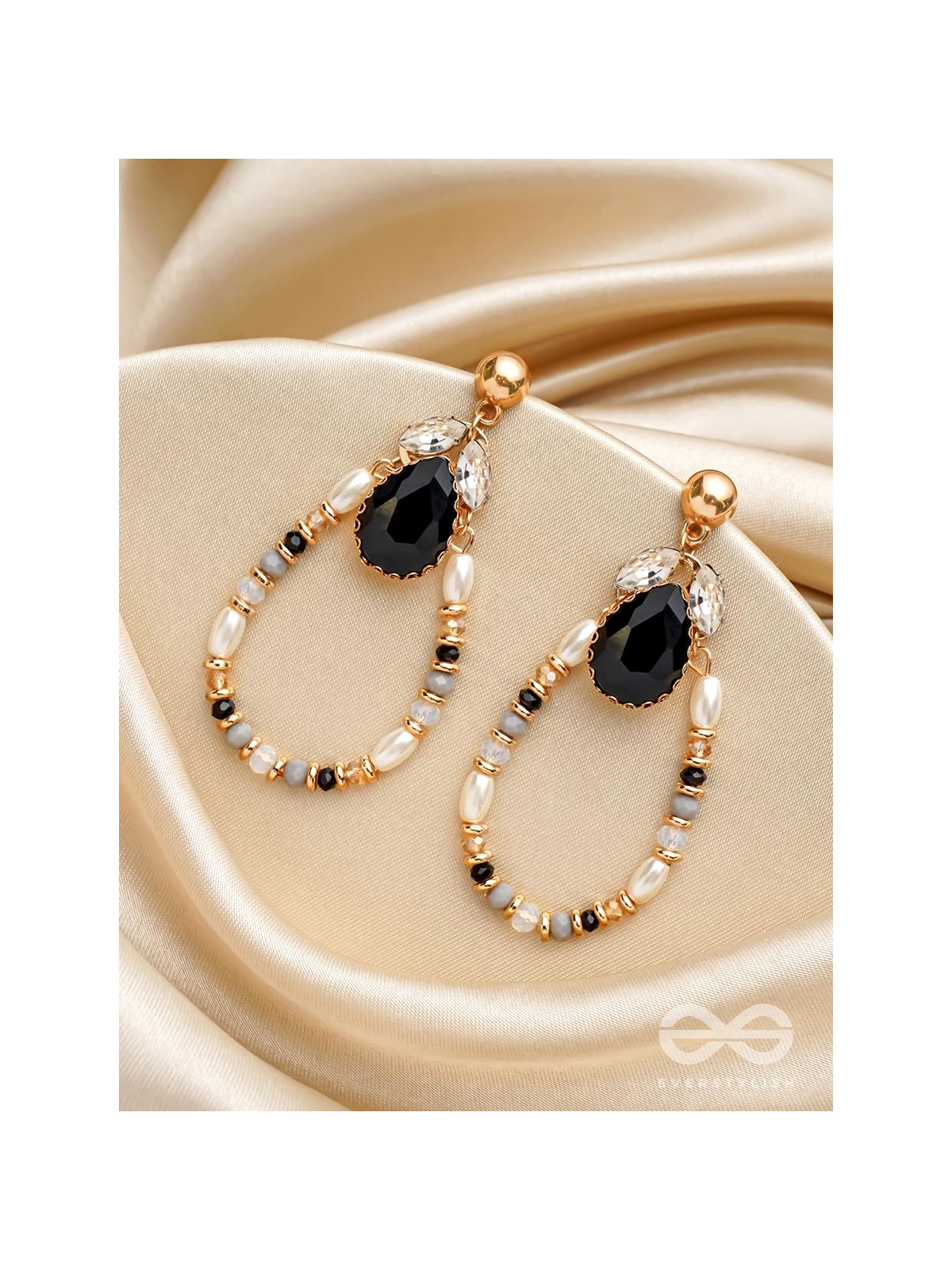 The Dusky Dazzle- Golden Embellished Earrings