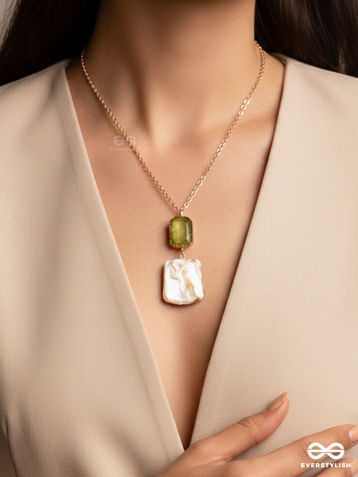 The Sea Goddess- Golden Shell Necklace With Anti-Tarnish Coating 