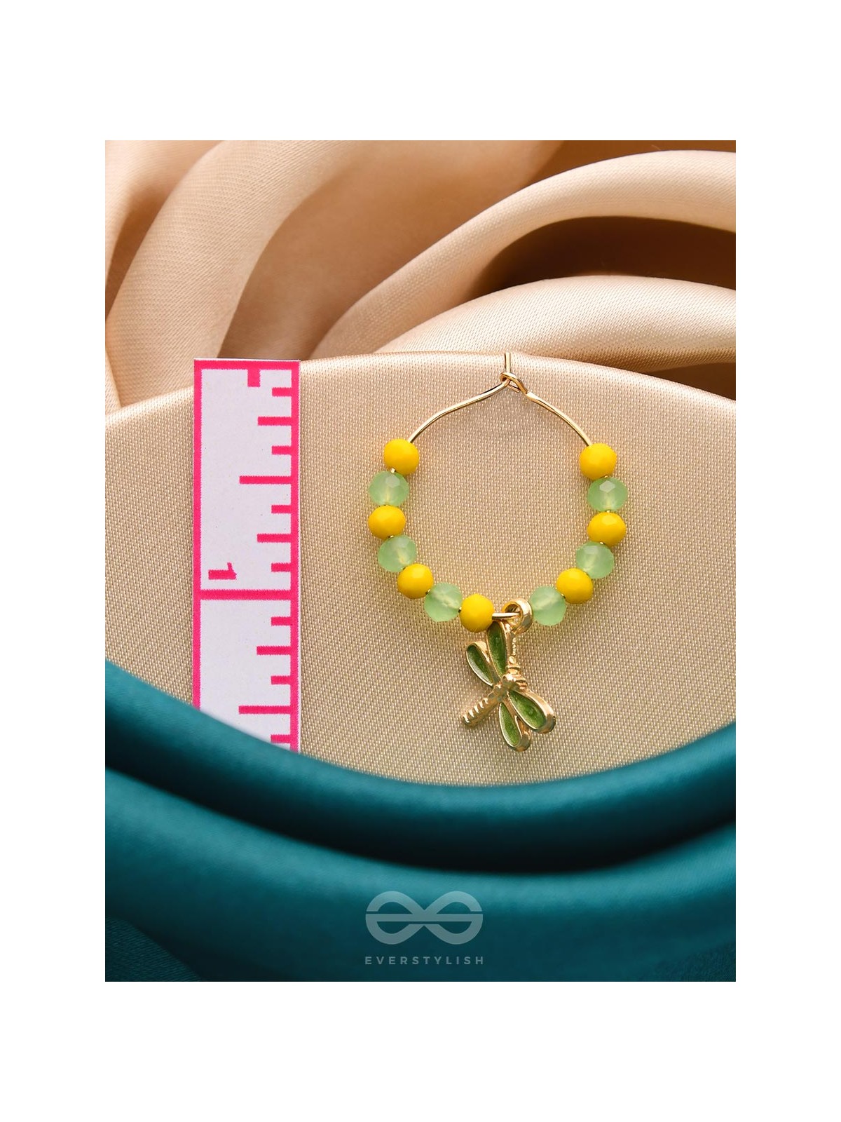 The Twinkly Dragonfly- Golden Dragonfly Hoop Earrings