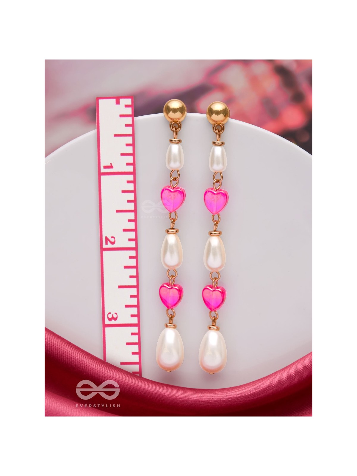The Love Language- Golden & Pink Pearl Earrings