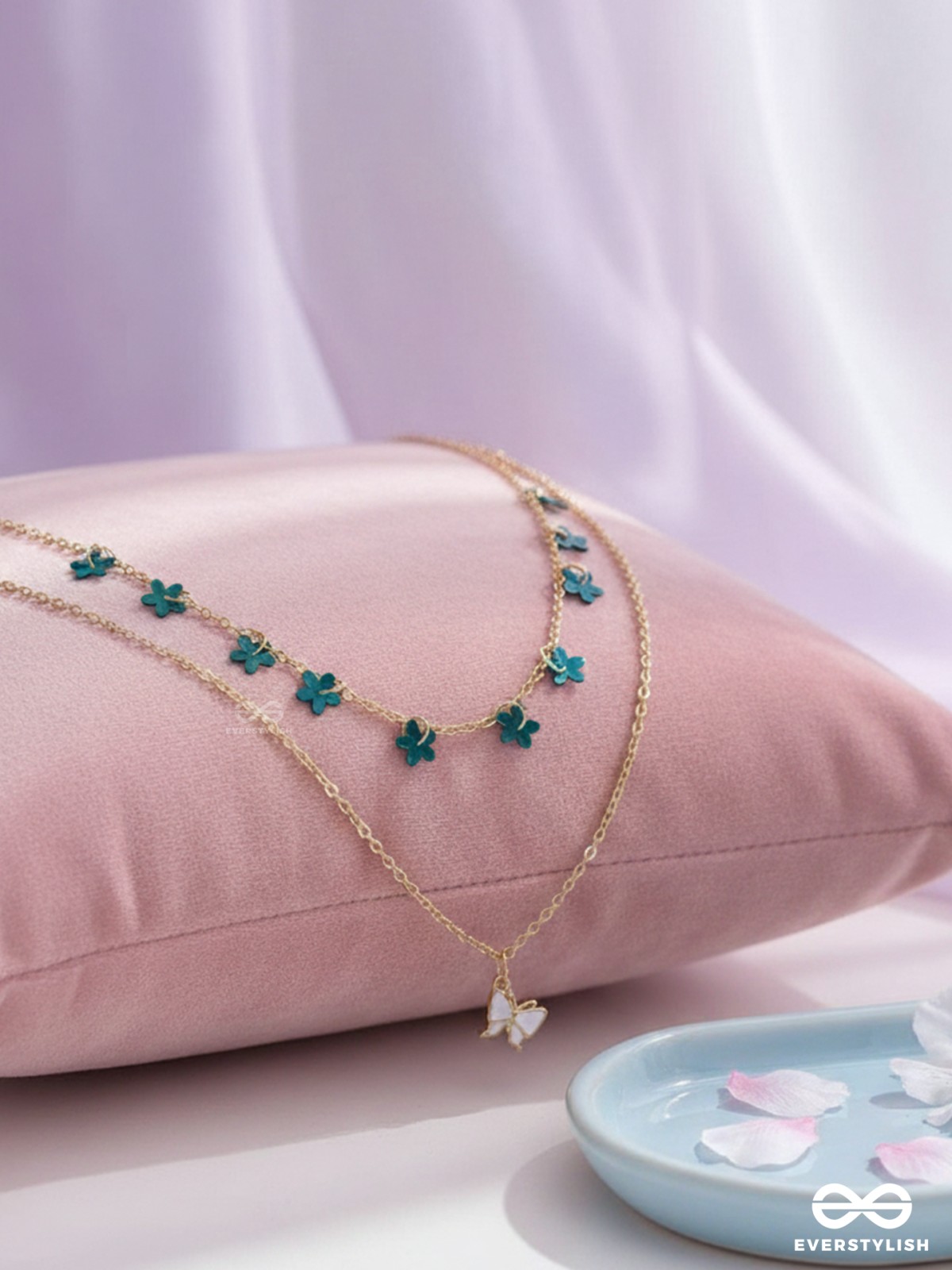 The Mystic Flutters - Golden Layered Necklace With Anti-Tarnish Coating