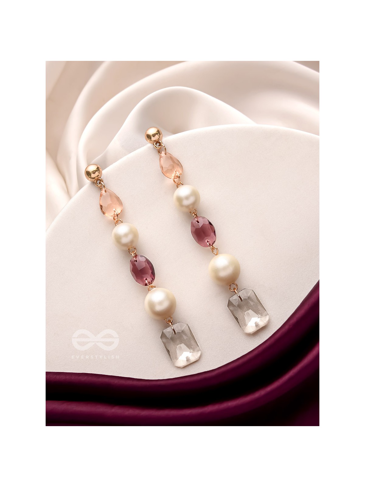 The Glam Squad- Golden Embellished Dangler Earrings