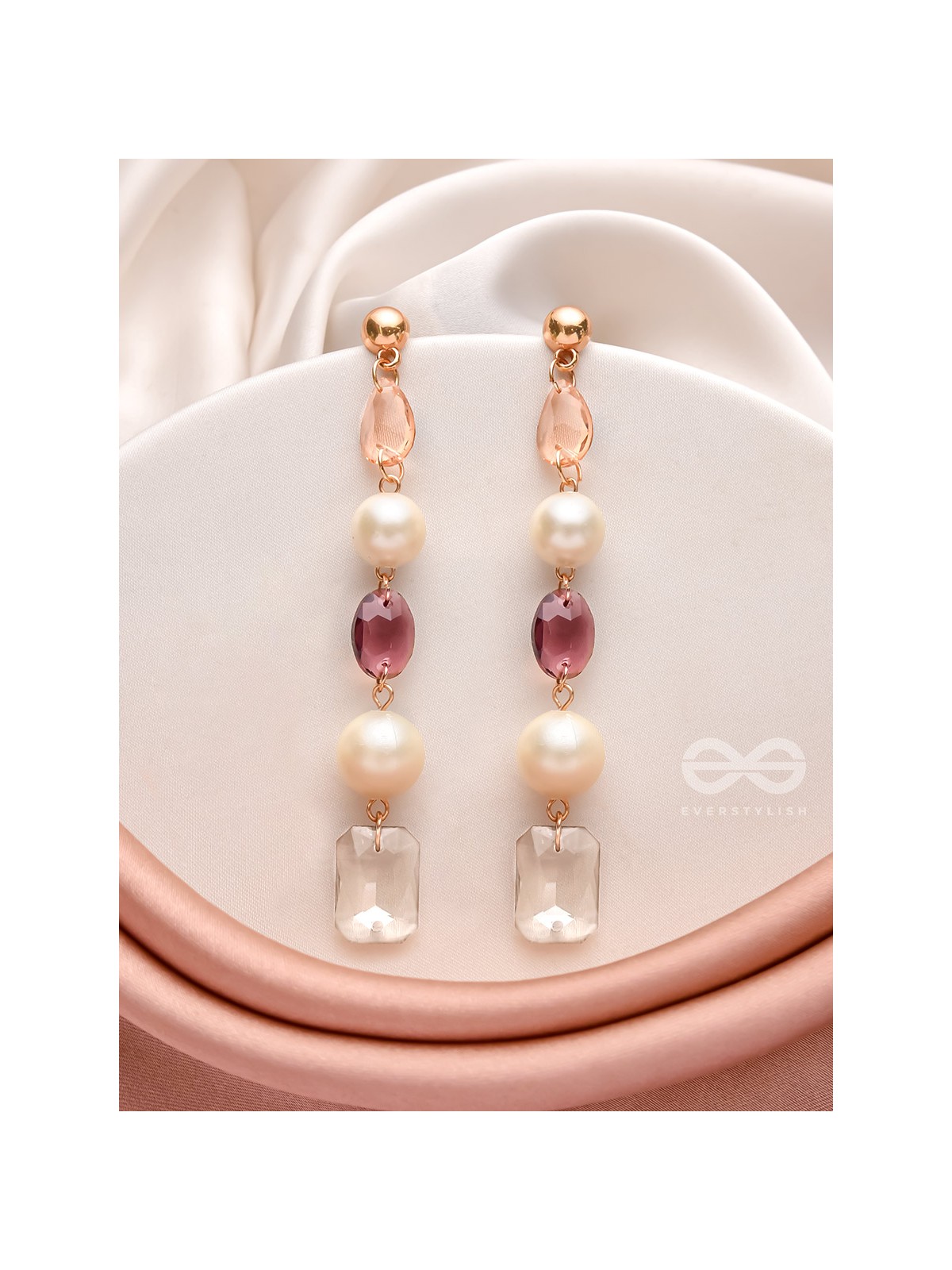 The Glam Squad- Golden Embellished Dangler Earrings