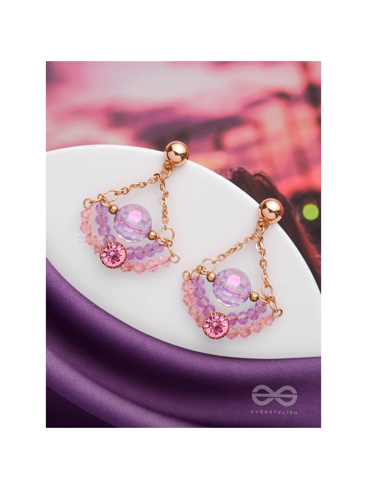 The Luxe Lotus- Golden Embellished Earrings