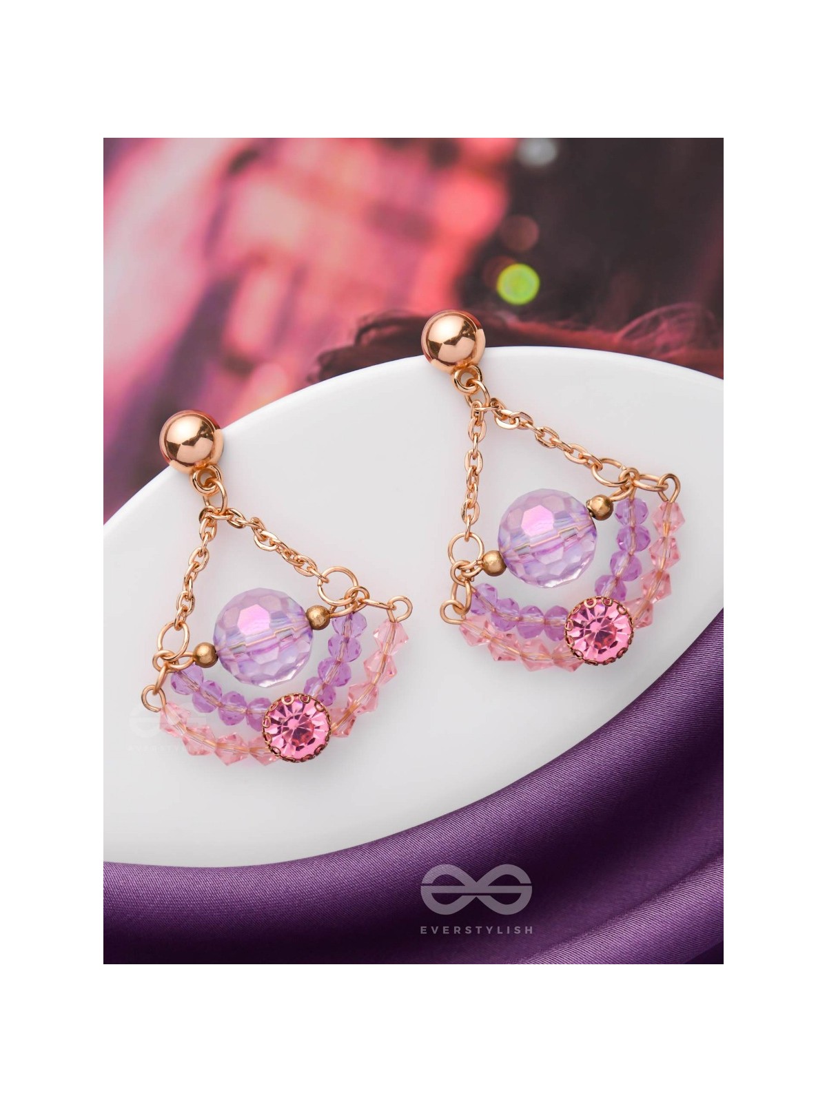 The Luxe Lotus- Golden Embellished Earrings