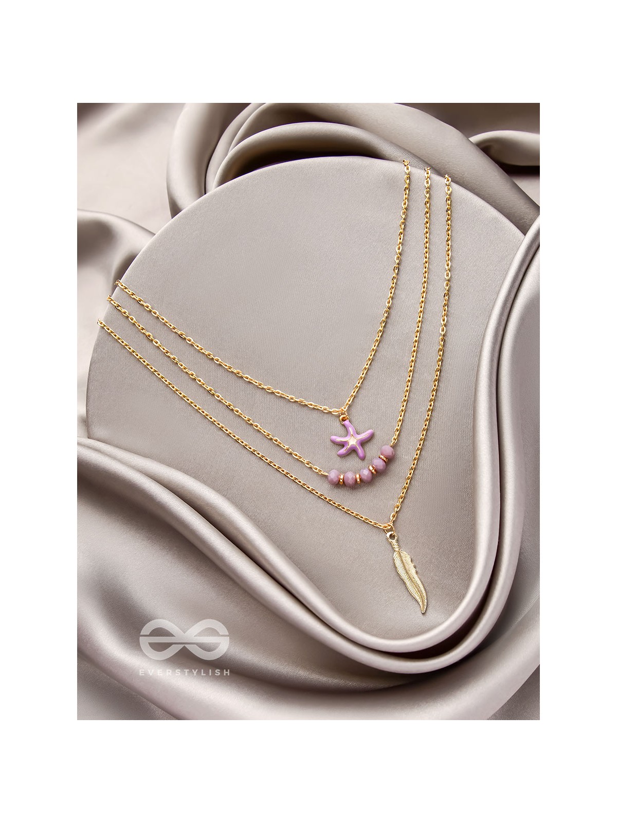 The Shooting Starfish- Golden Layered Necklace With Anti-Tarnish Coating 