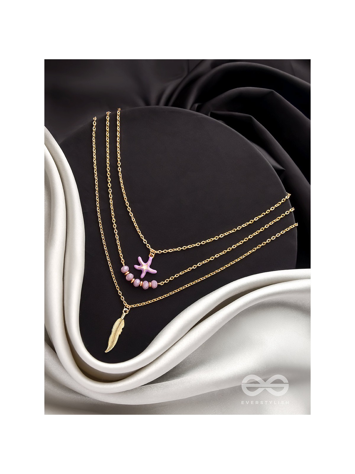 The Shooting Starfish- Golden Layered Necklace With Anti-Tarnish Coating 