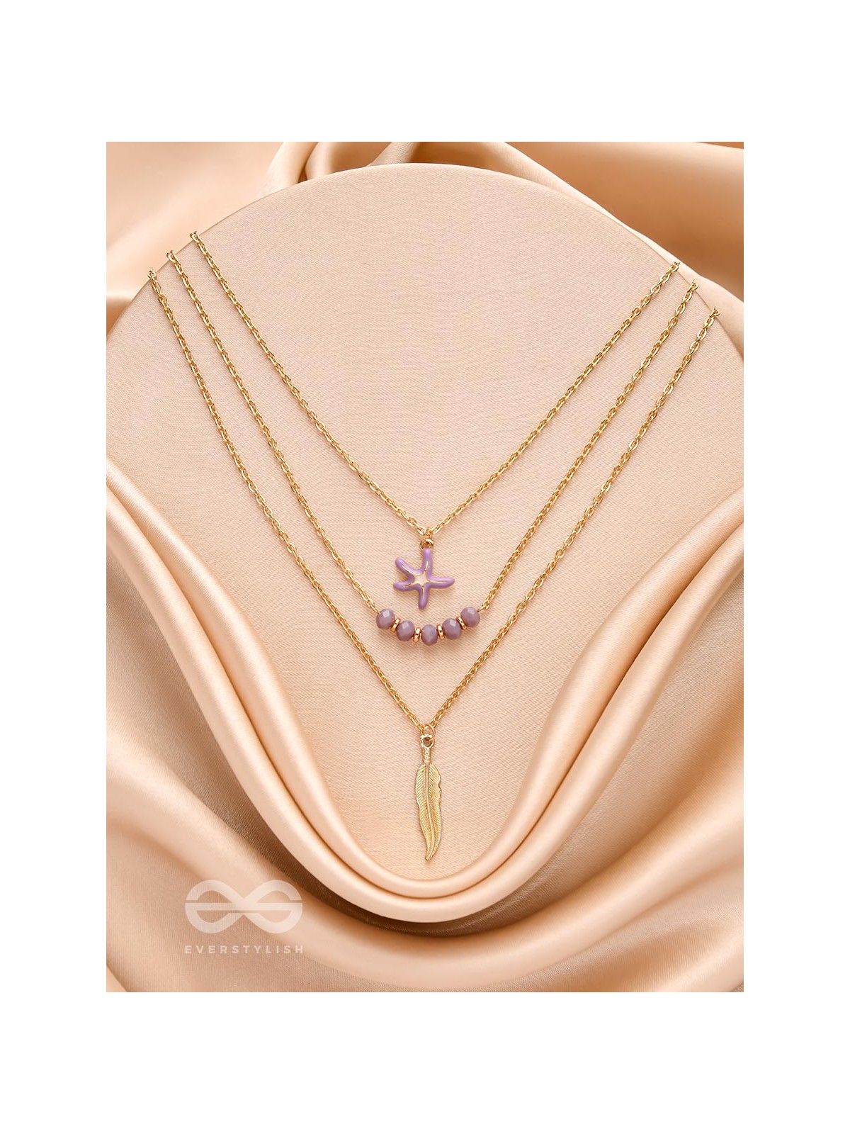 The Shooting Starfish- Golden Layered Necklace With Anti-Tarnish Coating 