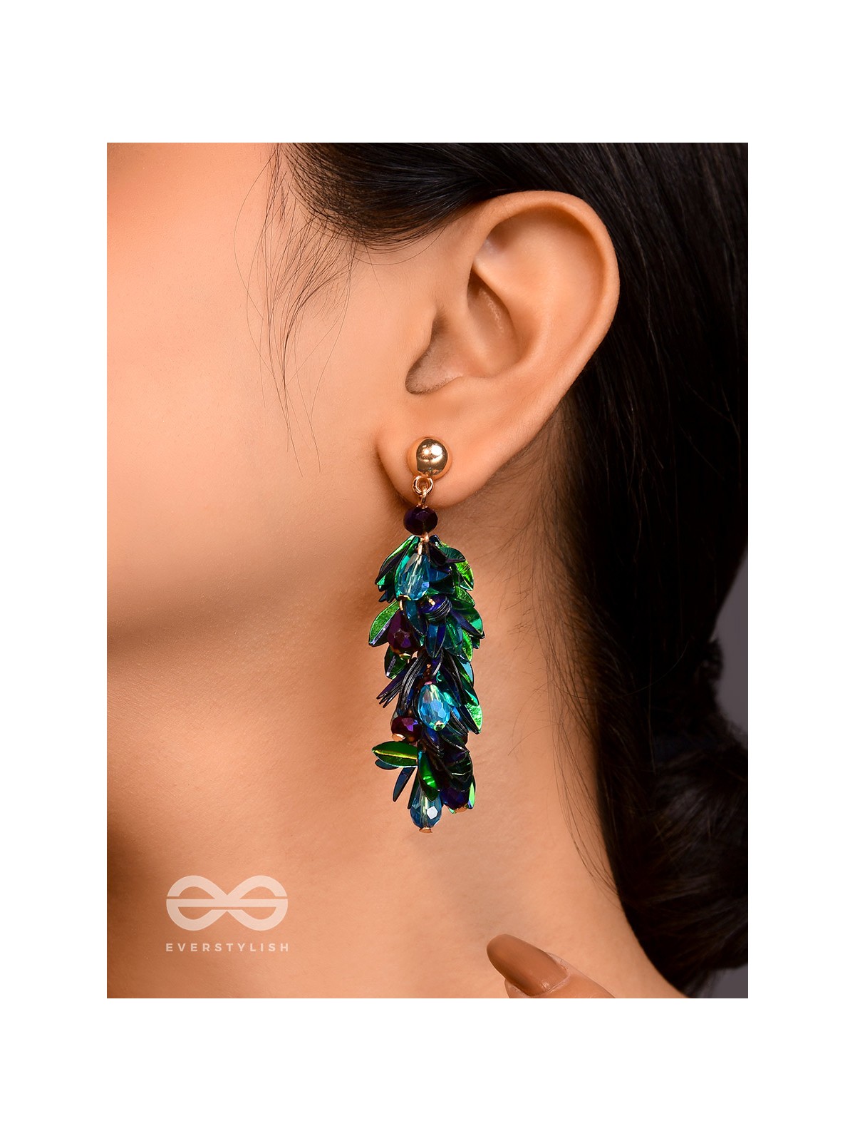 Priyala- The Dewy Bunch- Sequins & Glass Beads Embroidered Earrings