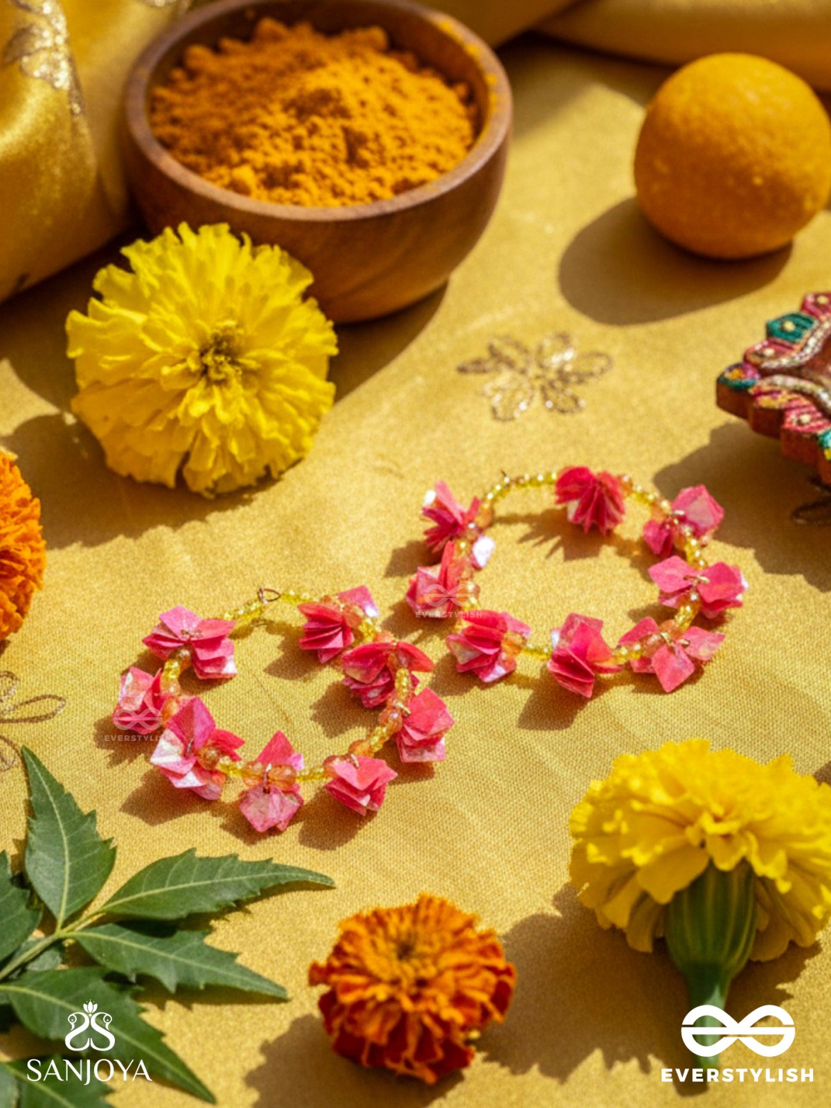 Srijas- The Flower-Garland- Sequins & Glass Beads Embroidered Earrings
