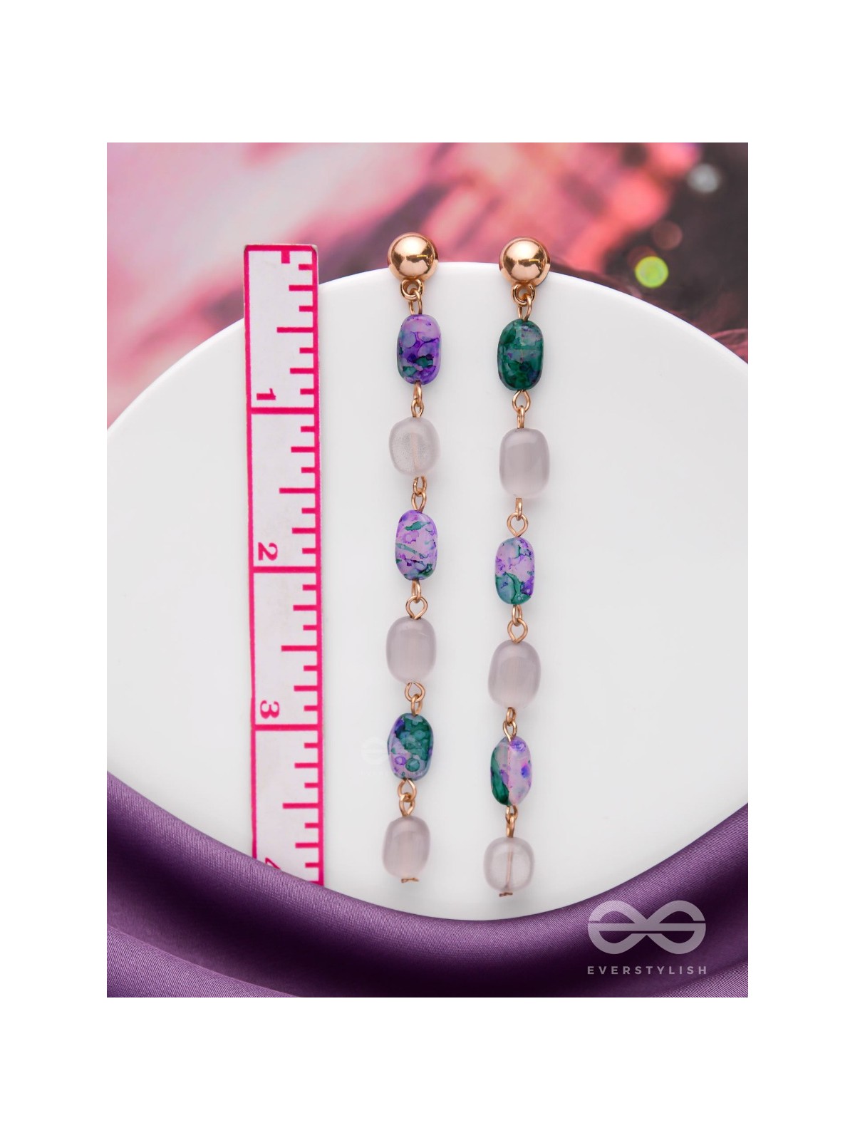 The Rollin' Stones- Golden Embellished Earrings