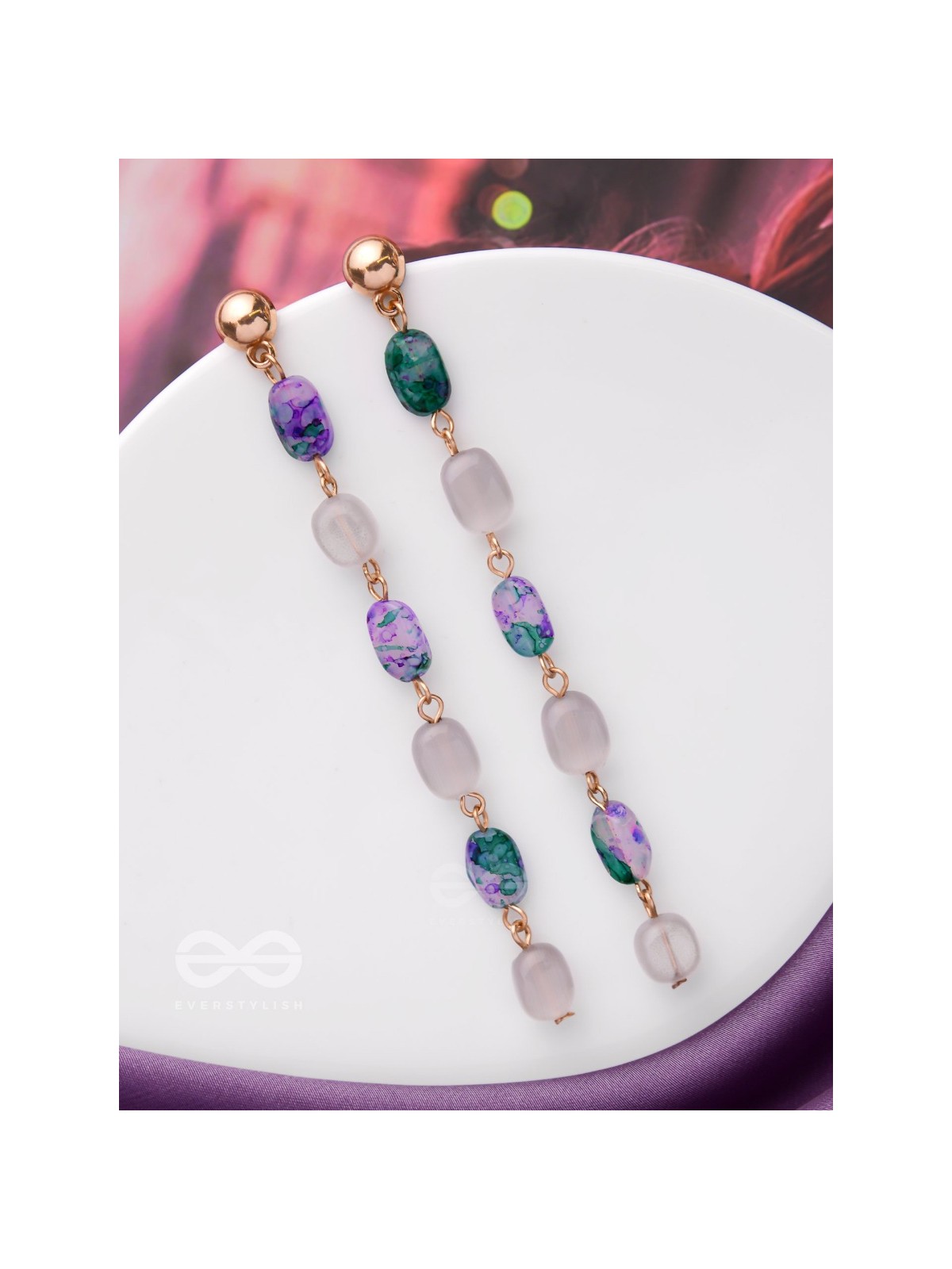 The Rollin' Stones- Golden Embellished Earrings