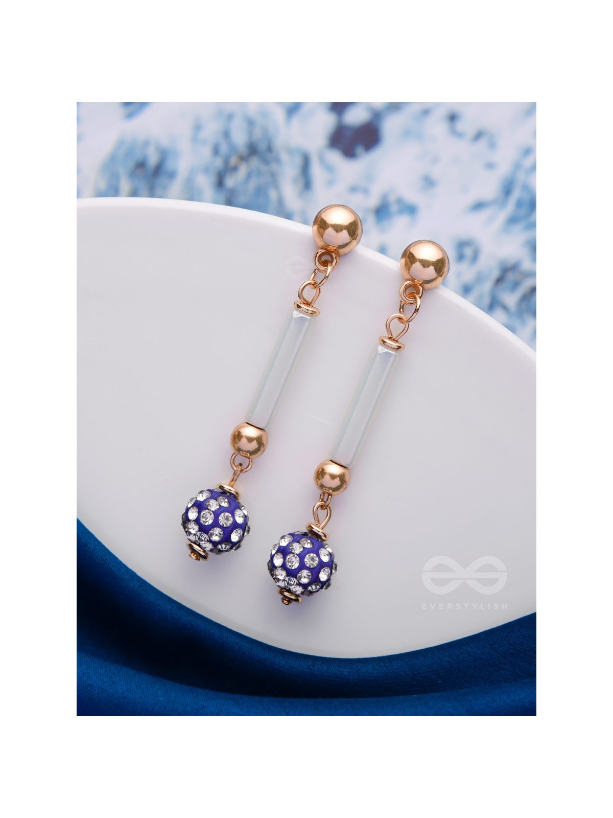 The Glittery Globe- Golden Embellished Earrings