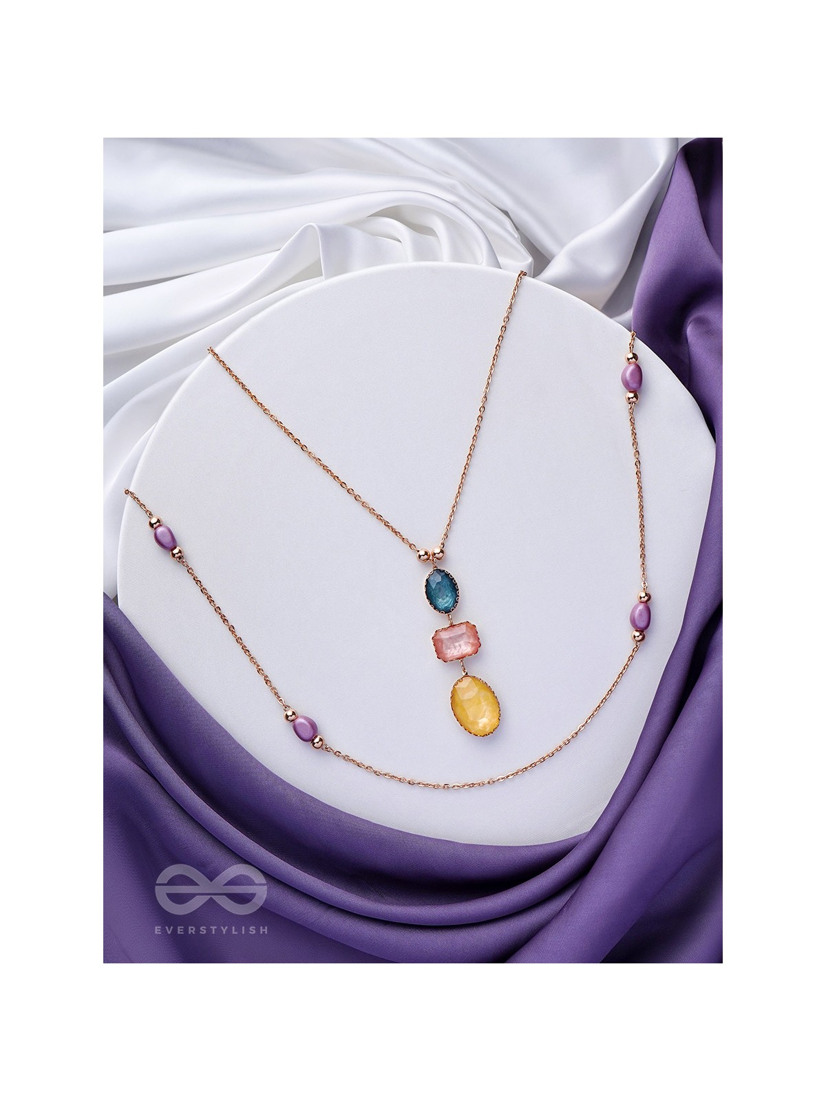 The Cosmic Cluster- Golden Embellished Layered Necklace With Anti-Tarnish Coating 