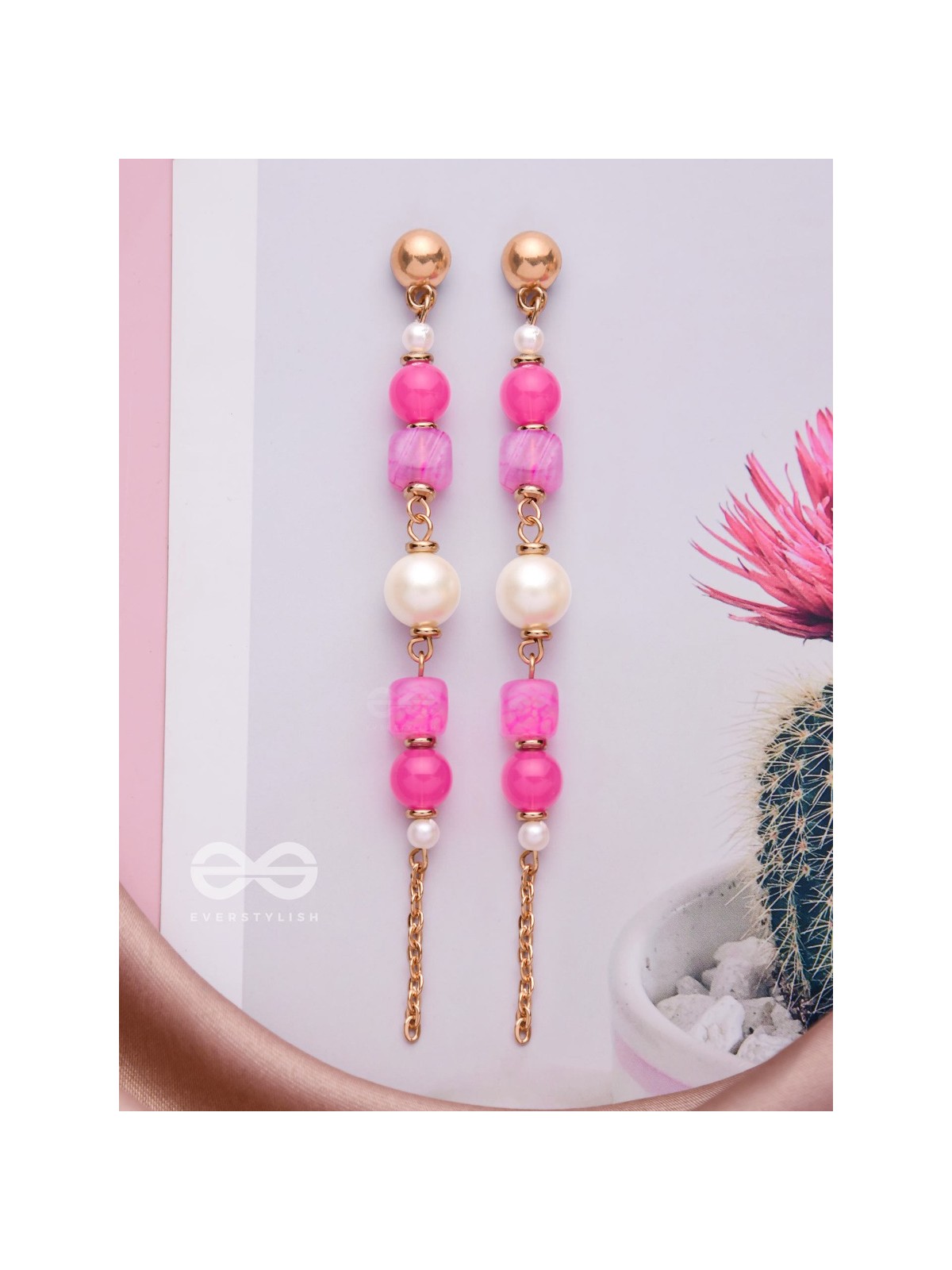 The Coral Rains- Golden Embellished Earrings