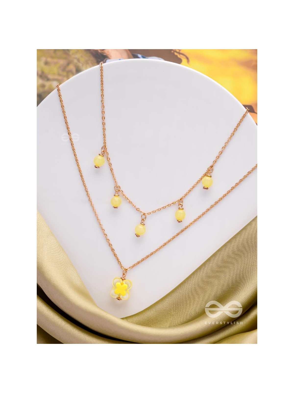 The Sunshine Sparkle- Golden Layered Necklace With Anti-Tarnish Coating 