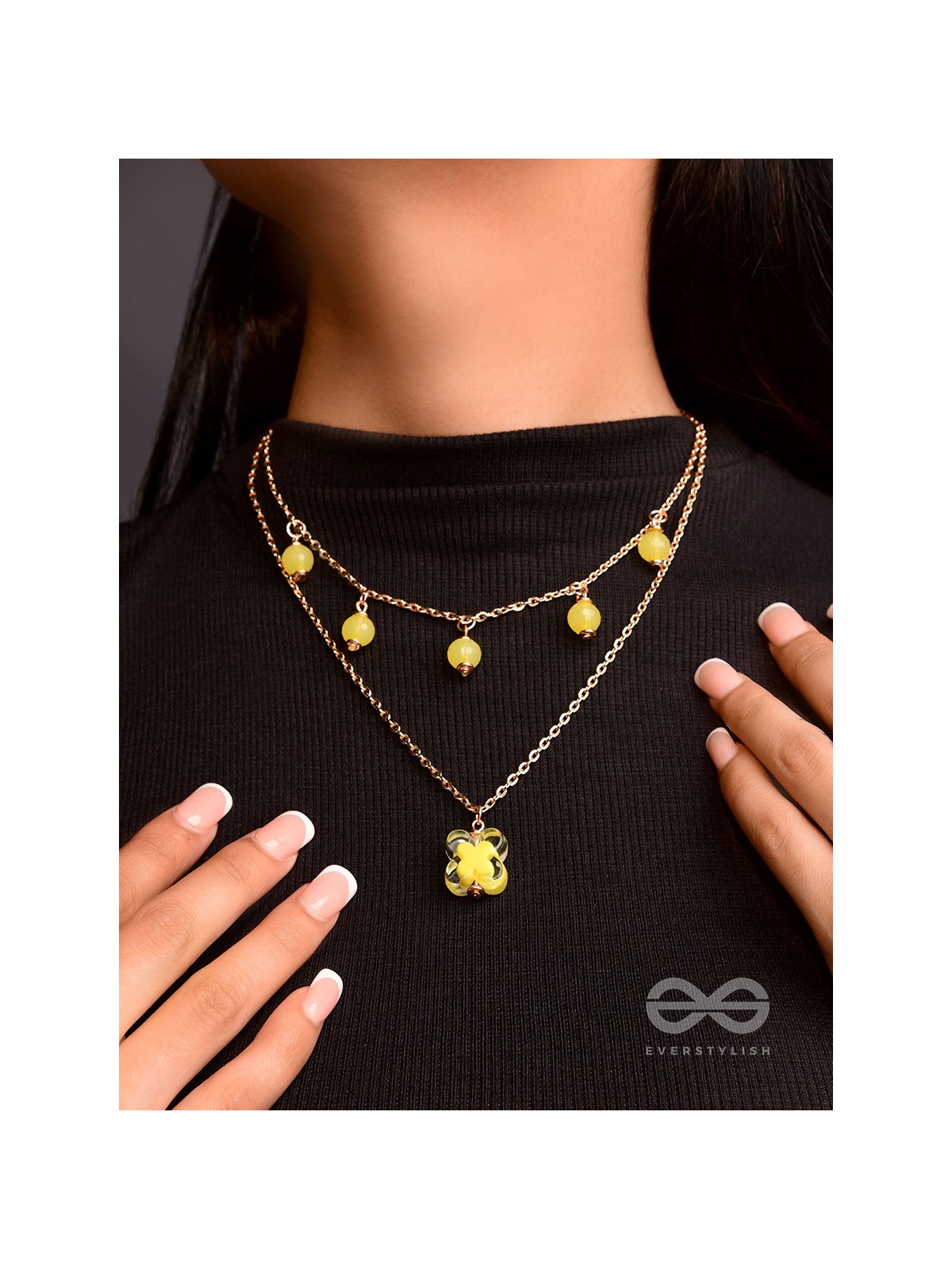 The Sunshine Sparkle- Golden Layered Necklace With Anti-Tarnish Coating 