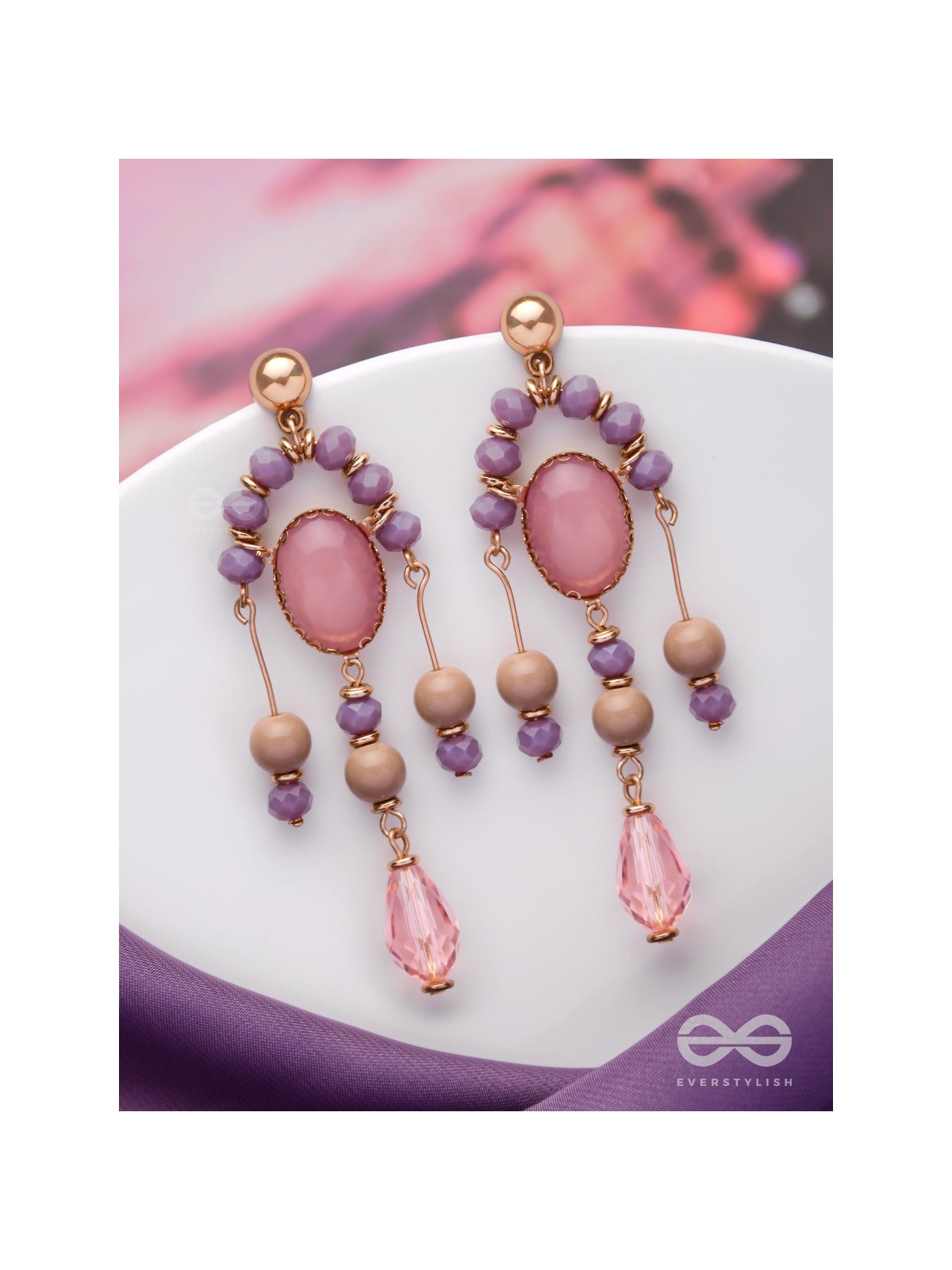 The Dolly Dangles- Golden Embellished Earrings