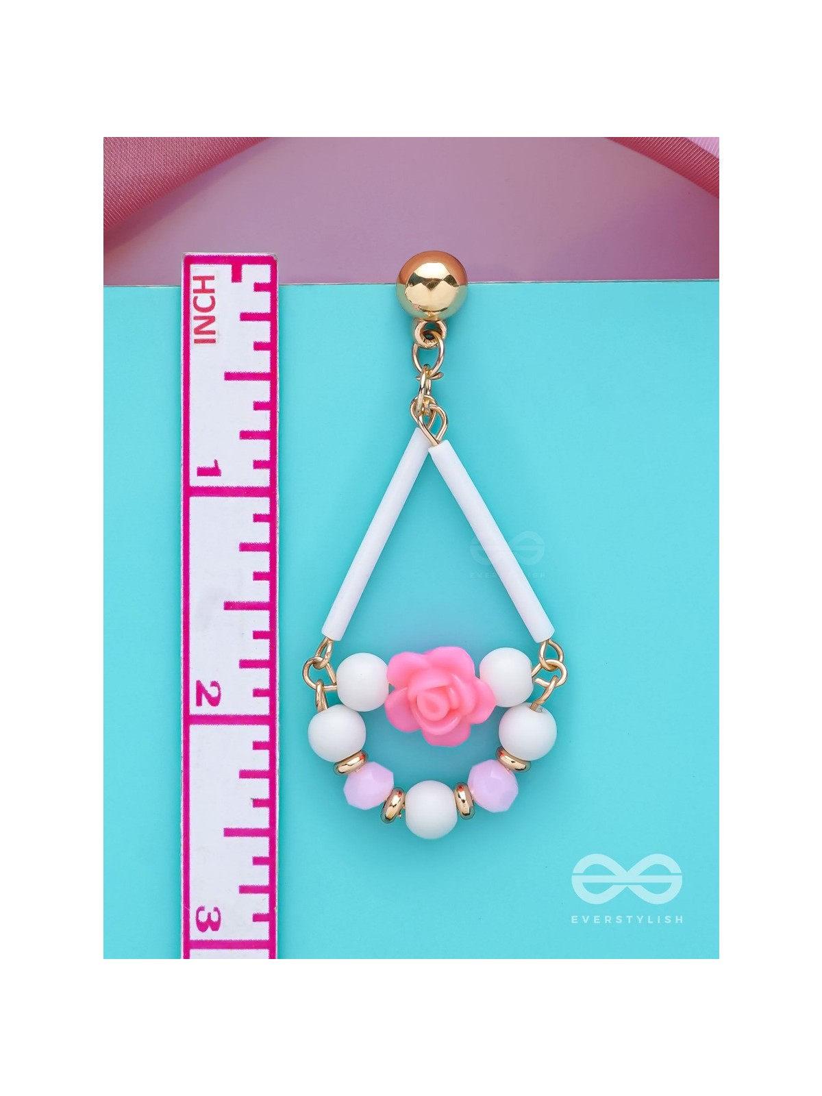 The Swingin' Roses- Golden Embellished Earrings