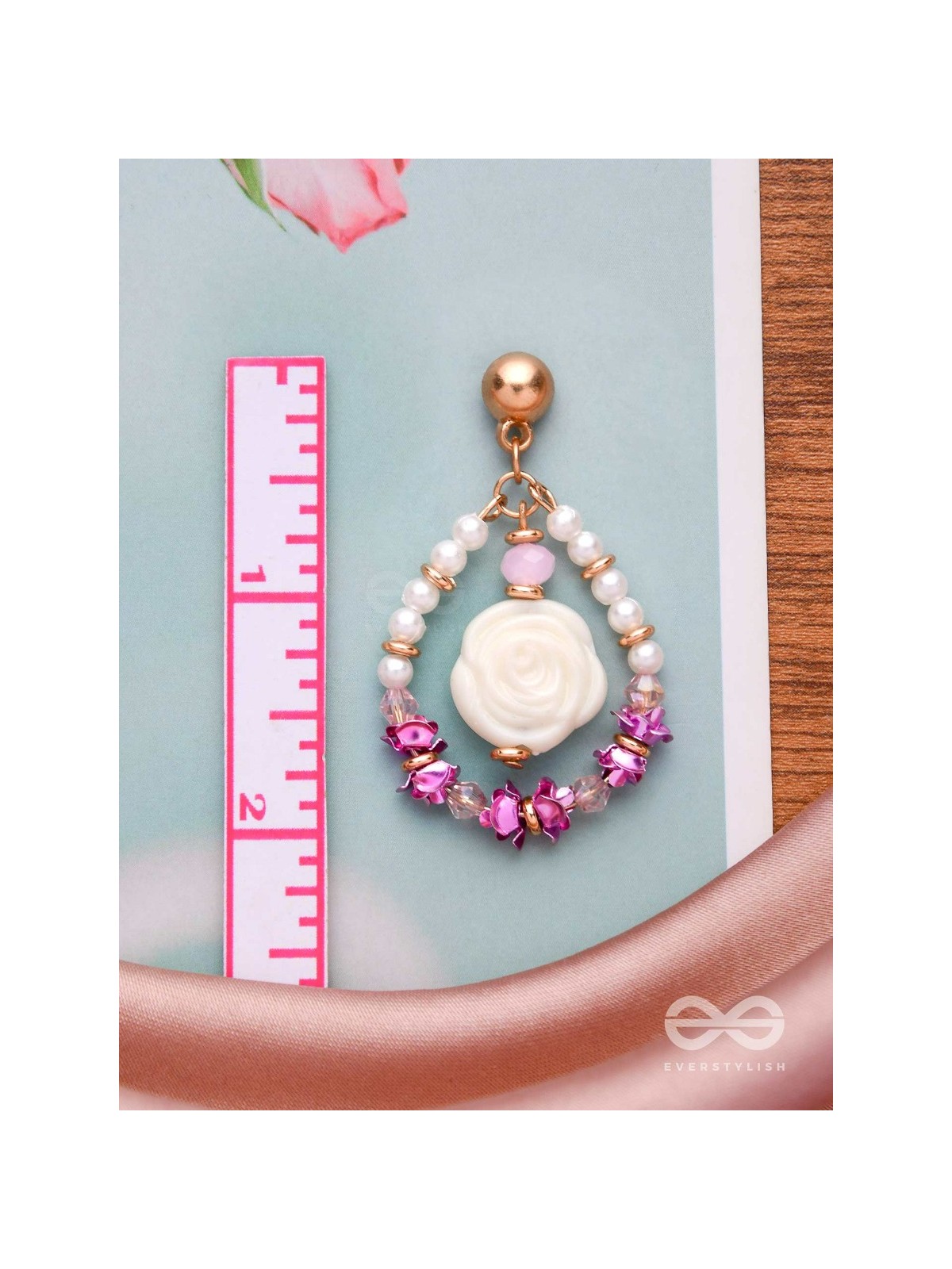 The Rose Garden- Golden Embellished Earrings