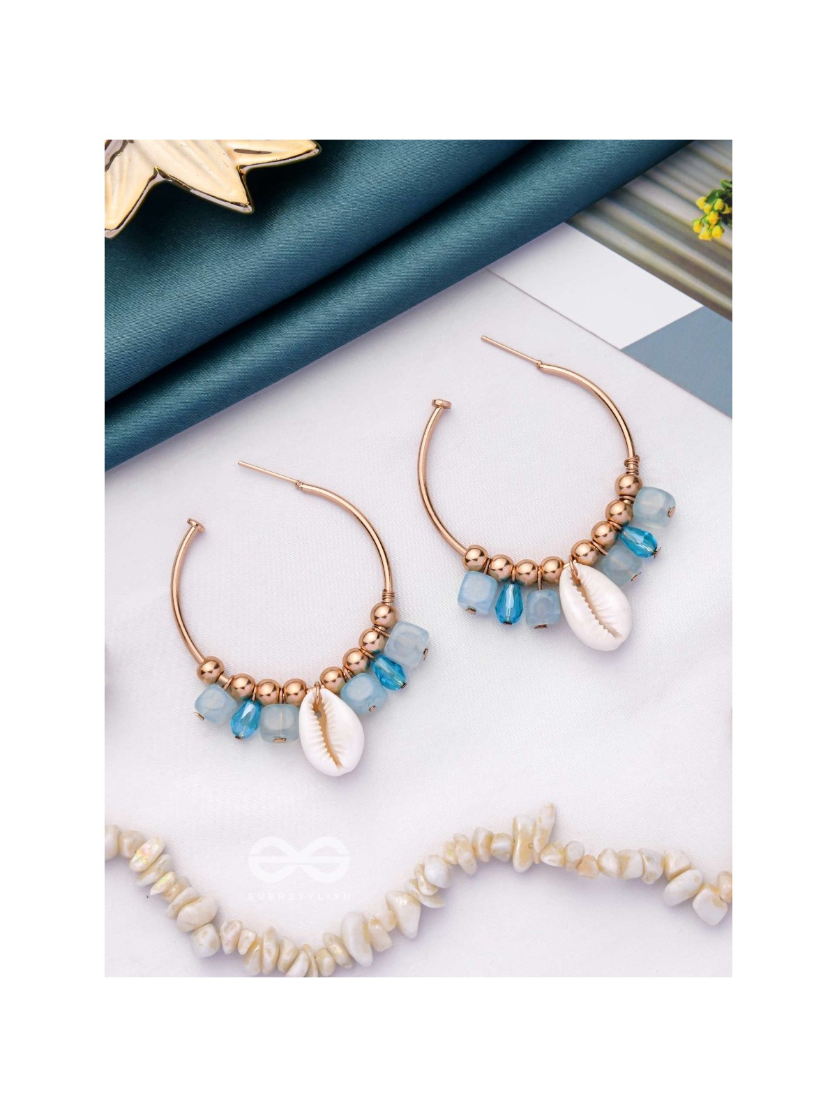 The Bomb'shell'- Golden Embellished Earrings