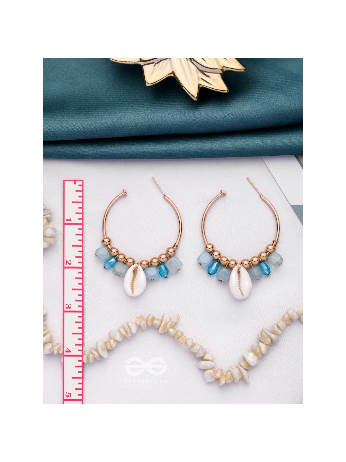 The Bomb'shell'- Golden Embellished Earrings